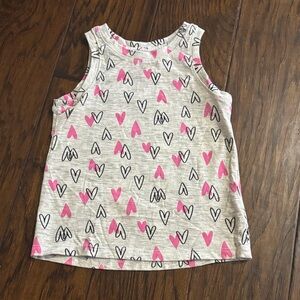 Cat & Jack Gray Tank Top with Pink Heart Design